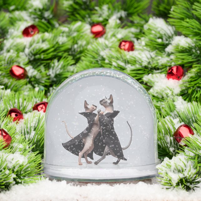 Dancing Sphynx Cats Snow Globe (Christmas)