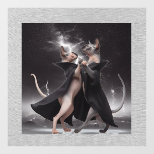 Dancing Sphynx Cats Window Cling