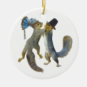 Dancing Squirrels Ceramic Tree Decoration