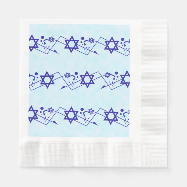 Dancing Star of David on clouds Napkin (Front)