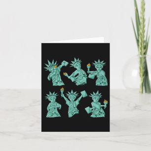 Dancing Statue Of Liberty 4th Of July Usa Boys Gir Card