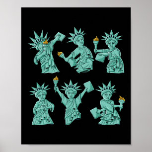 Dancing Statue Of Liberty 4th Of July Usa Boys Gir Poster