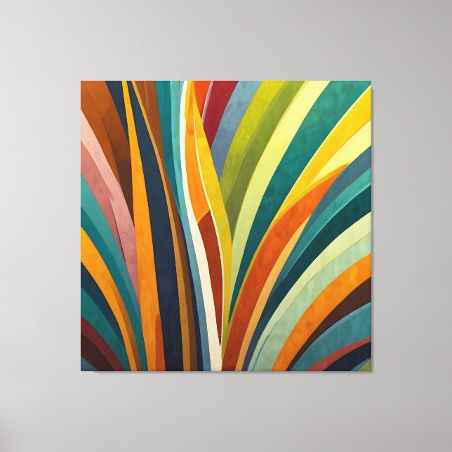 Dancing Stripes in Colour Canvas Print (Front)