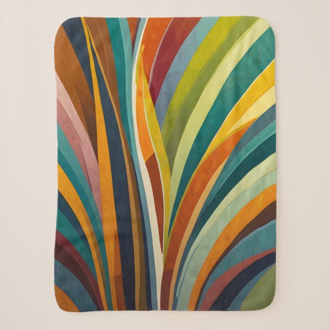 Dancing Stripes in Colour Sherpa Blanket (Front)