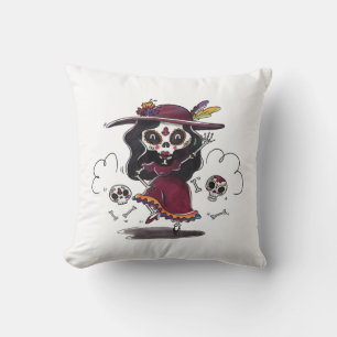 Dancing Sugar Skull Cushion