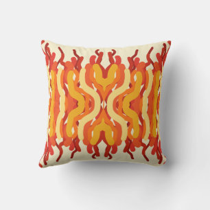 Dancing Sunburst Pop Of Colour Abstract Art Cushion