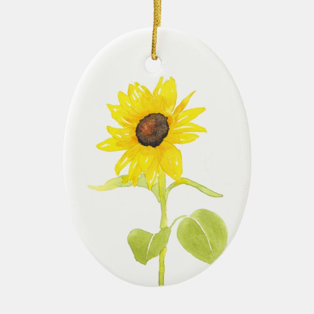 'Dancing Sunflower' Ceramic Tree Decoration (Front)