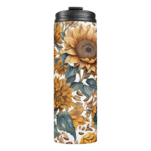 Dancing Sunflowers Pattern Design Thermal Tumbler