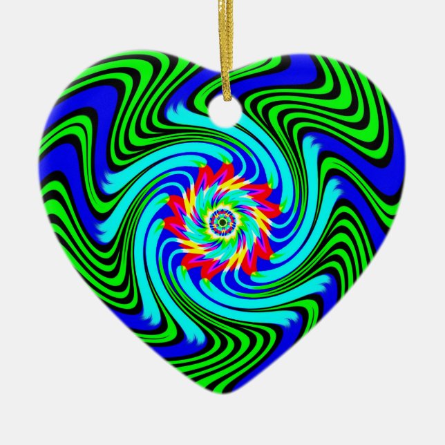 Dancing Swirl Ceramic Tree Decoration (Front)