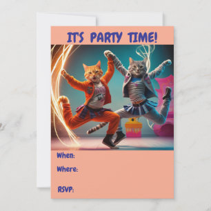 Dancing Tabbies  Invitation