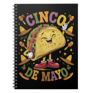 Dancing Taco Funny Cinco De Mayo Fiesta Party Notebook