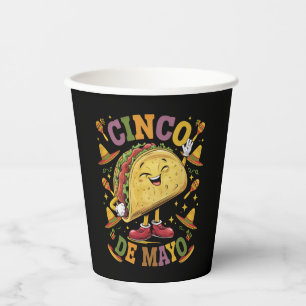 Dancing Taco Funny Cinco De Mayo Fiesta Party Paper Cups