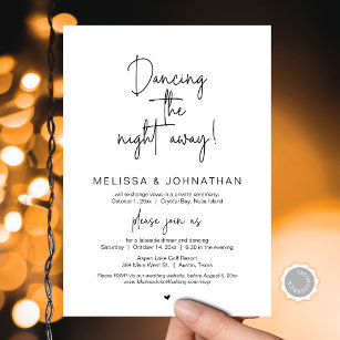 Dancing the night away, Wedding Elopement Party Invitation