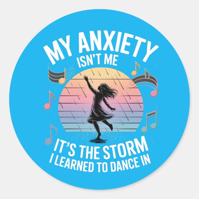 Dancing Through Anxiety Mental Health Sticker (Front)