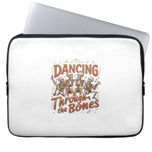 Dancing Through Bones Halloween Skeletons Music Ce Laptop Sleeve