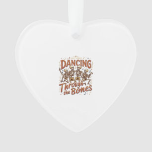 Dancing Through Bones Halloween Skeletons Music Ce Ornament