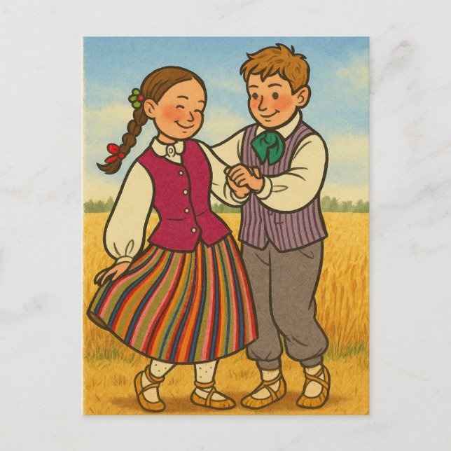 Dancing Through Latvian Traditions Postcard (Front)