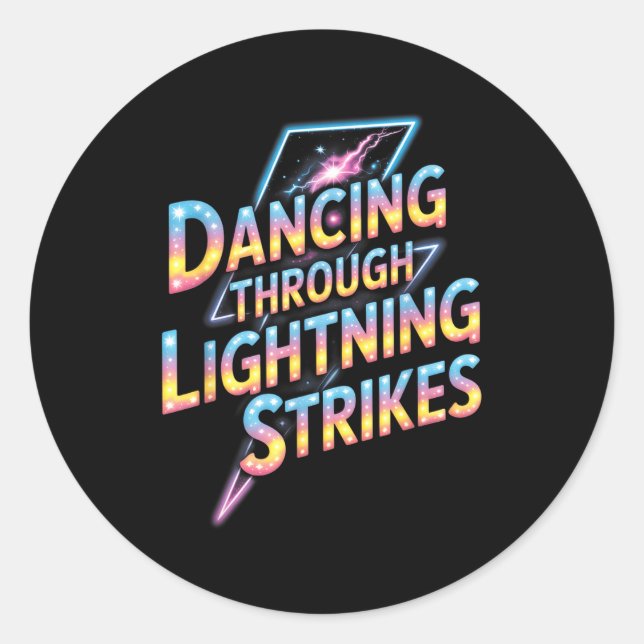 Dancing Through The Lightning Strike Dancer Motiva Classic Round Sticker (Front)