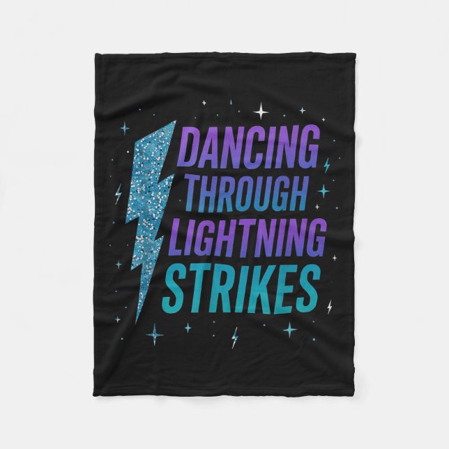 Dancing Through The Lightning Strike Dancer Motiva Fleece Blanket (Front)