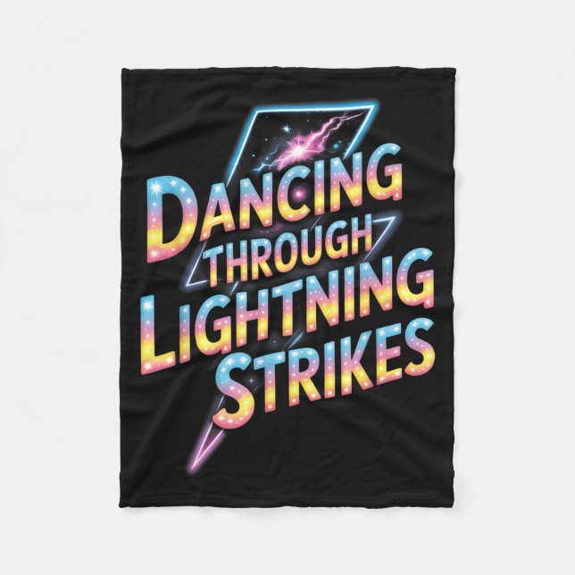 Dancing Through The Lightning Strike Dancer Motiva Fleece Blanket (Front)