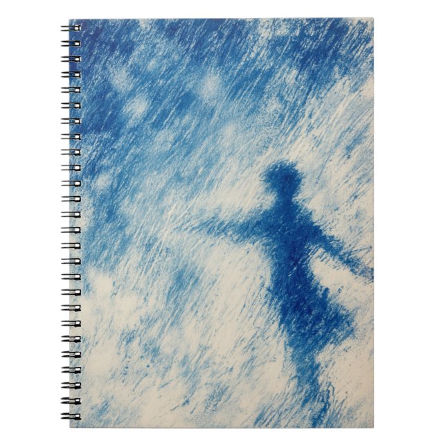 Dancing Through the Rain | Blue Figurative   Notebook (Front)