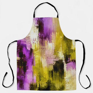 Dancing Through Violet Expressive Modern Abstract Apron