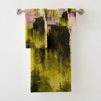 Dancing Through Violet Expressive Modern Abstract Bath Towel Set