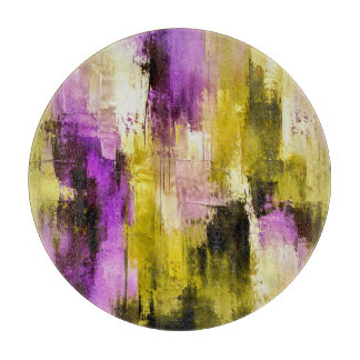 Dancing Through Violet Expressive Modern Abstract Cutting Board