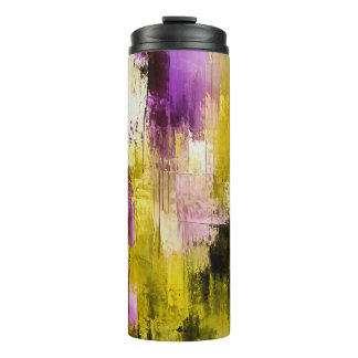 Dancing Through Violet Expressive Modern Abstract Thermal Tumbler