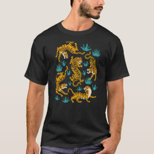 Dancing Tiger Cartoon Graphic T-Shirt