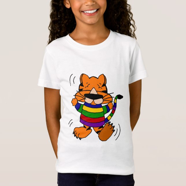 Dancing Tiger Cat T-Shirt (Front)