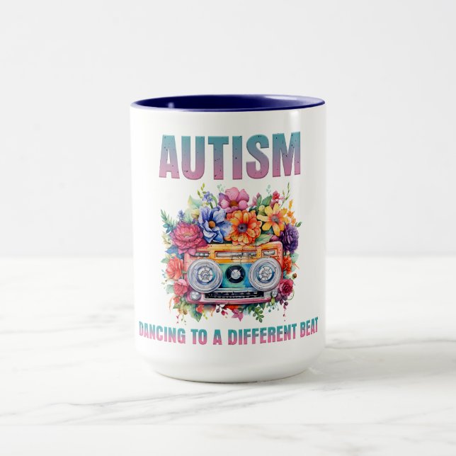 Dancing to a Different Beat.  Autism Awareness Mug (Center)