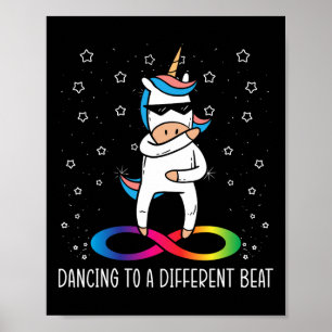 Dancing To A Different Beat Neurodiversity Unicorn Poster