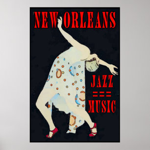 Dancing  to Jazz Music Orleans Poster