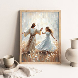 Dancing Together, Christian Painting, Jesus and He Poster
