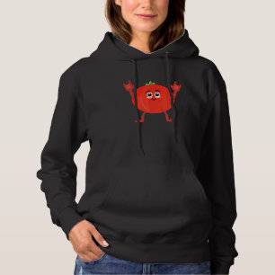 Dancing Tomato Vegetable Humour For Vegan Gardener Hoodie