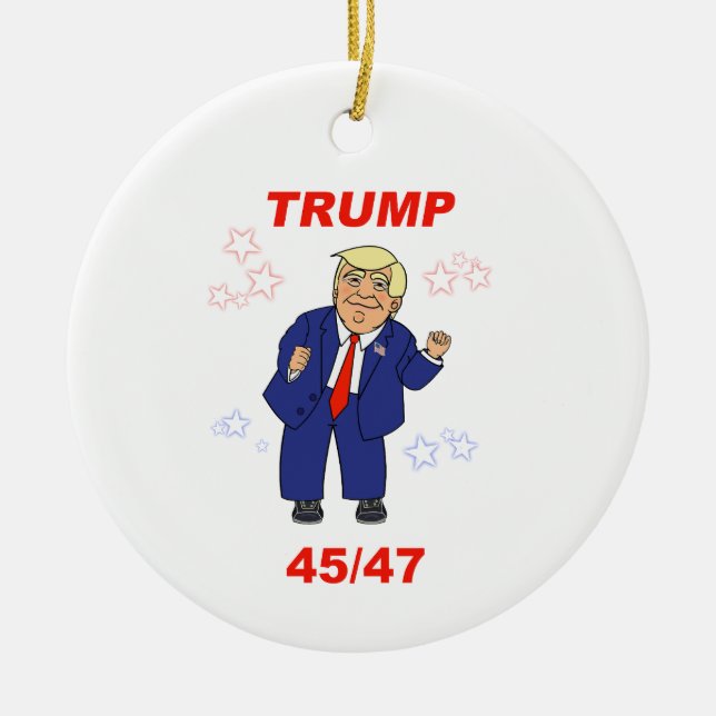 Dancing Trump Design - 45/47 Ceramic Tree Decoration (Front)