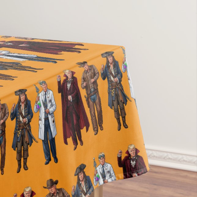 Dancing Trump Halloween MAGA Tablecloth (In Situ)