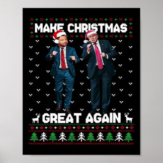 Dancing Trump Santa And Dj Vance Make Christmas Gr Poster