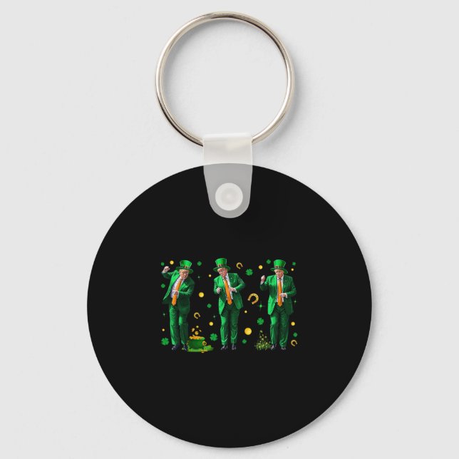 Dancing Trump St. Patrick's Day  Key Ring (Front)