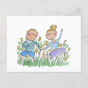 Dancing Tulips Postcard