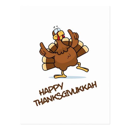 Dancing Turkey Celebrate Thanksgivukkah Postcard