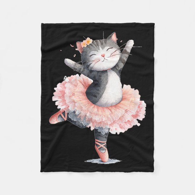 Dancing Tutu Cat Costume For Cats Lovers  Fleece Blanket (Front)