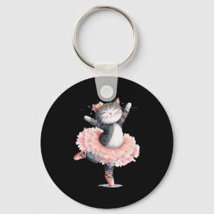Dancing Tutu Cat Costume For Cats Lovers  Key Ring