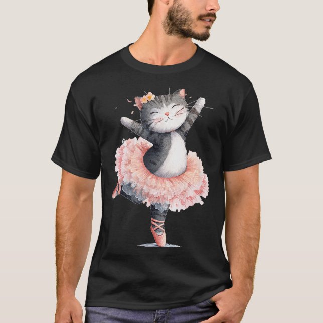 Dancing Tutu Cat Costume For Cats Lovers  T-Shirt (Front)