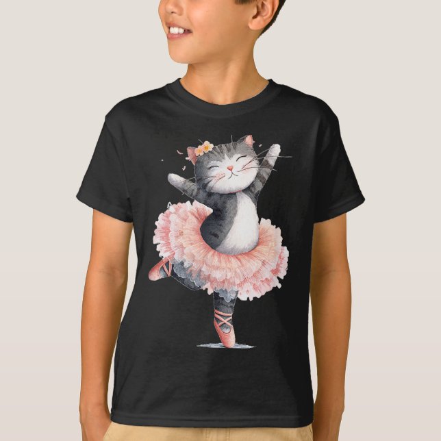 Dancing Tutu Cat Costume For Cats Lovers  T-Shirt (Front)