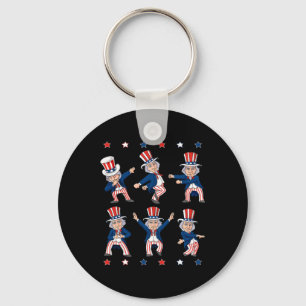 Dancing Uncle Sam 4th Of July Boys Kids Patriotic  Key Ring