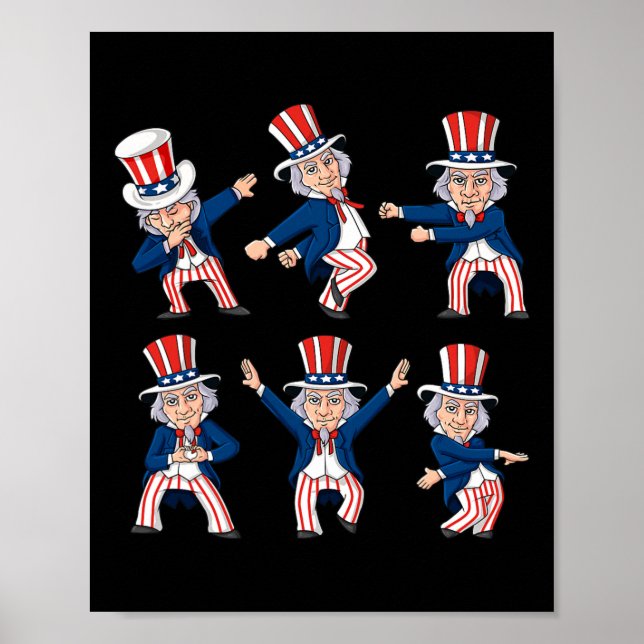 Dancing Uncle Sam 4th Of July Dance Challenge Boys Poster (Front)