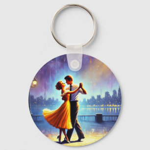 Dancing underneath the lamppost key ring