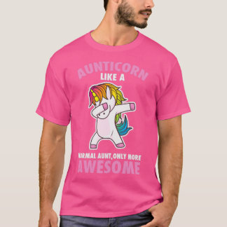 Dancing unicorn dabbing aunt horse Aunticorn like T-Shirt